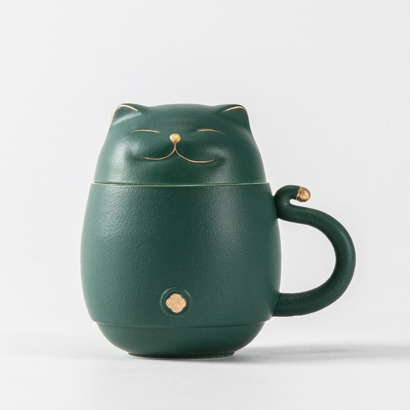Lucky Cat Mug - Green