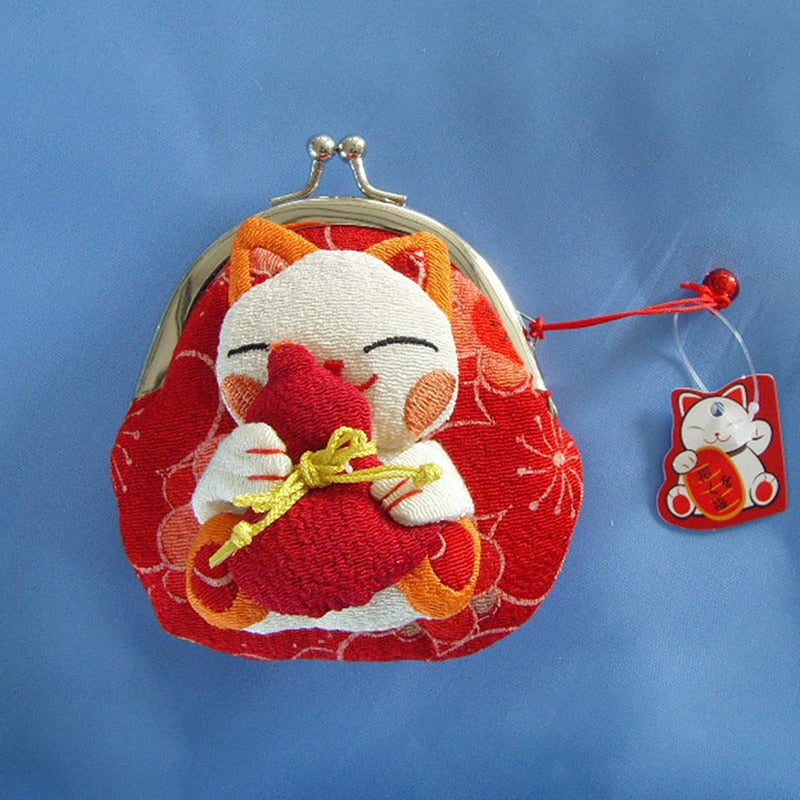 Lucky Cat Purse - Orange - Cat purse