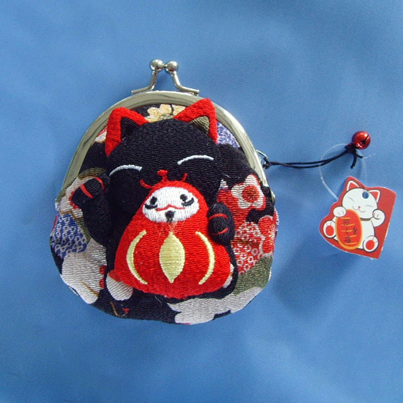 Lucky Cat Purse - Black - Cat purse