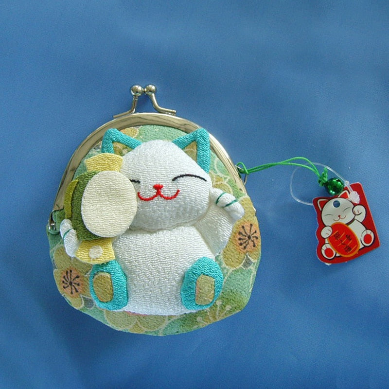 Lucky Cat Purse - Green - Cat purse