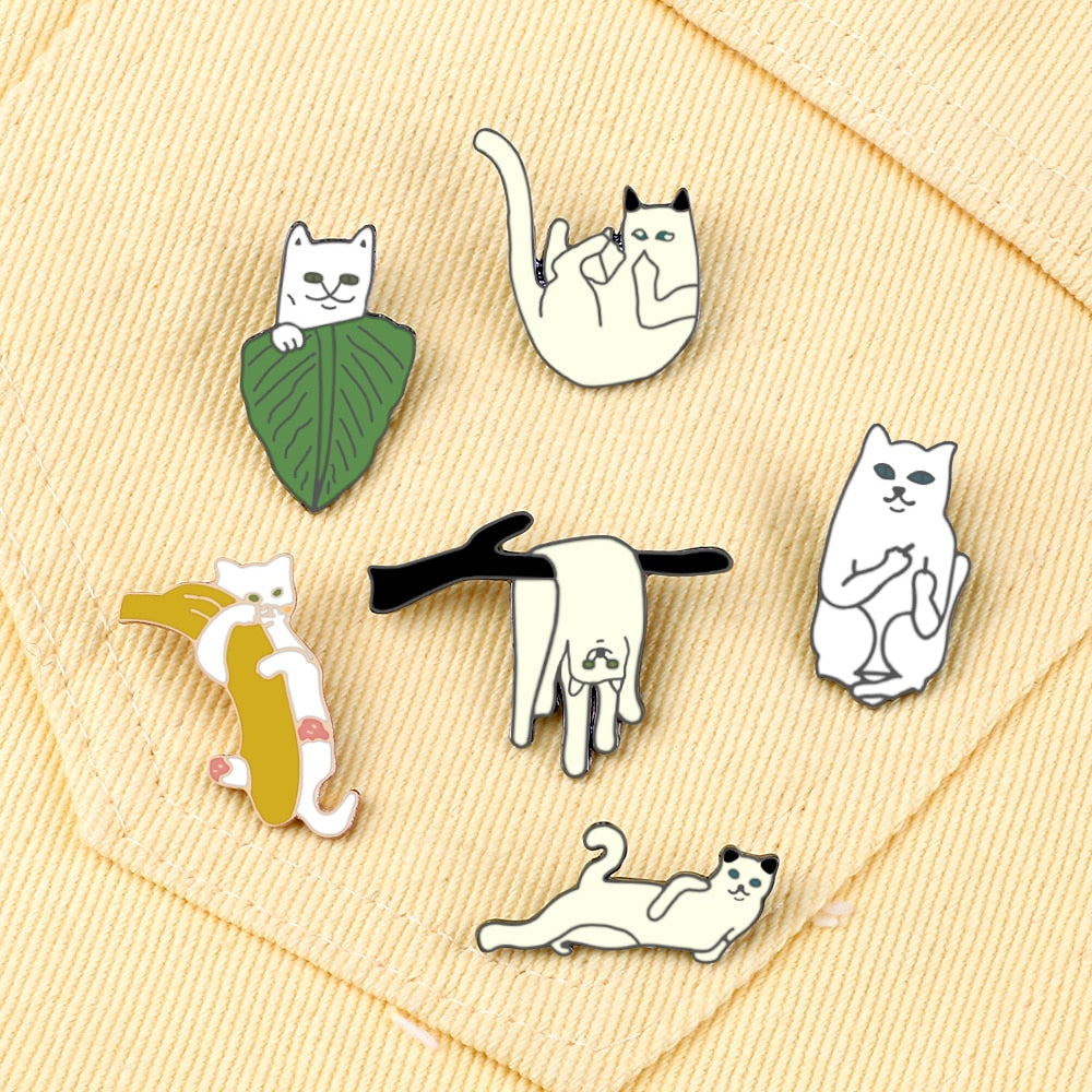 Lying Cat Enamel pin