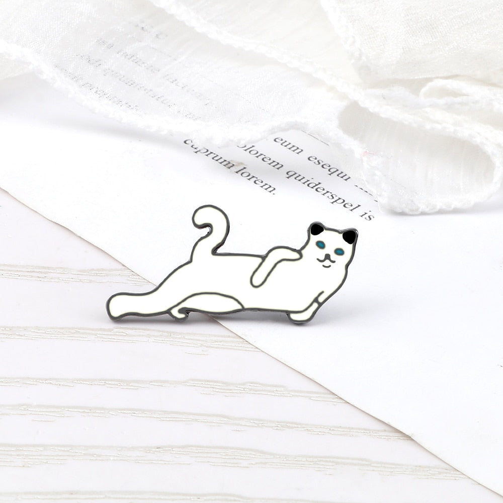 Lying Cat Enamel pin
