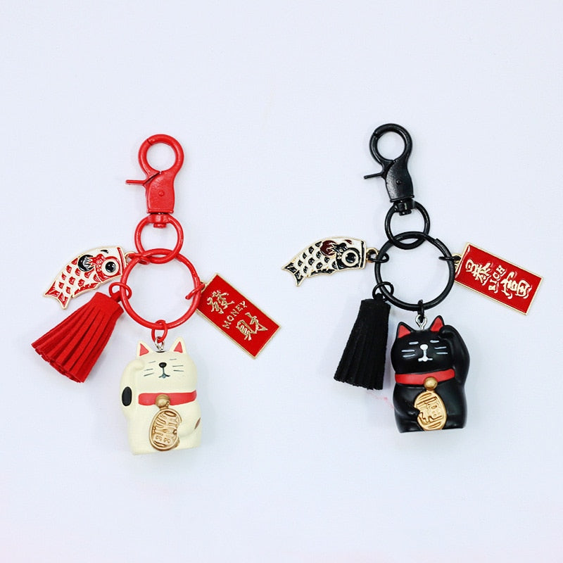 Maneki Neko Cat Keychain - Cat Keychains