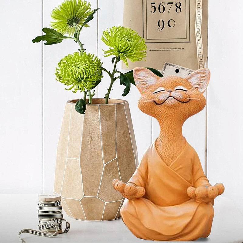 Meditating Cat Statue
