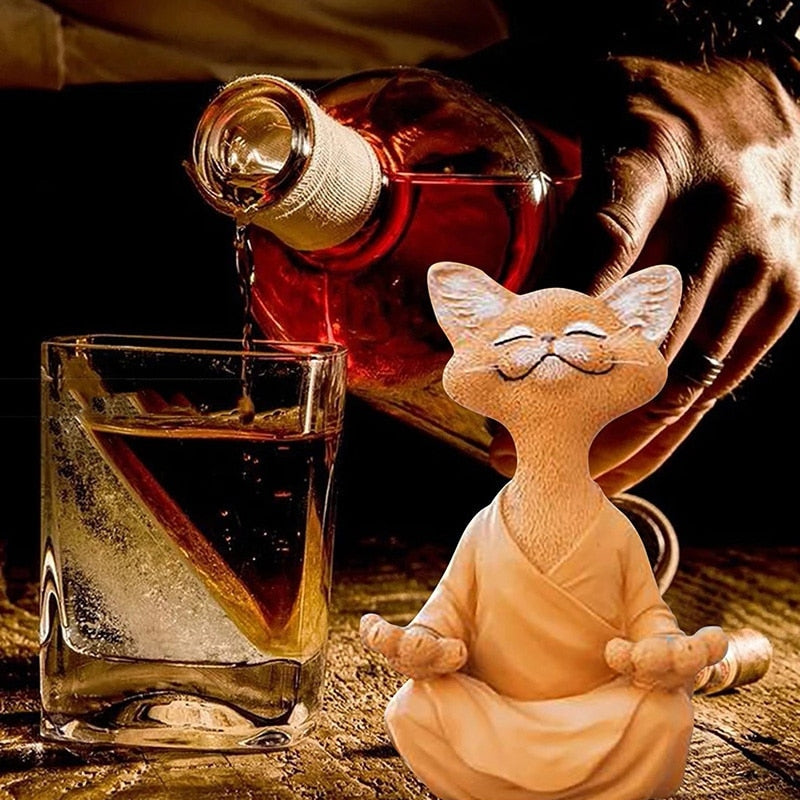 Meditating Cat Statue