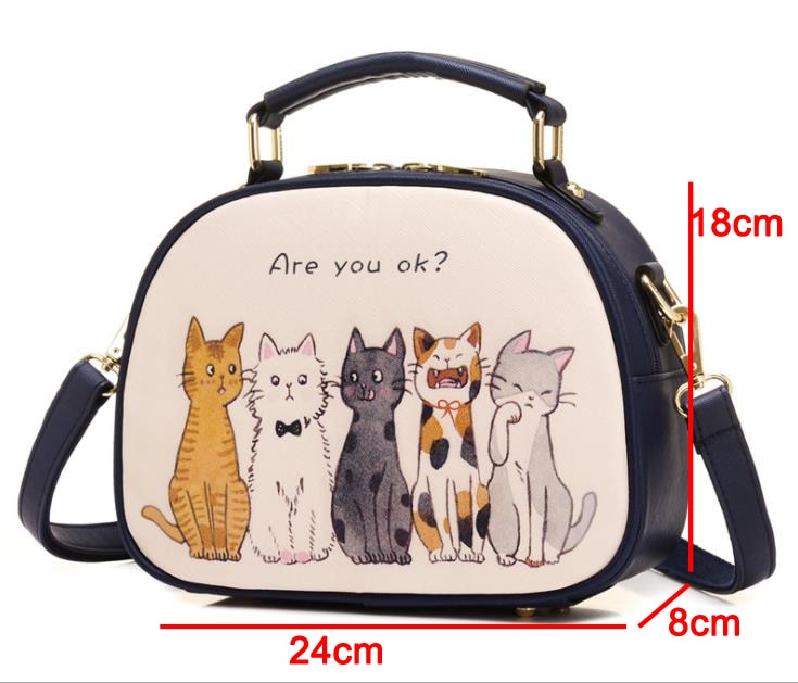 Meme Cat Handbag - Blue - Cat Handbag