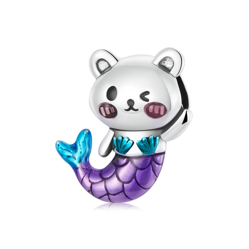 Mermaid Cat Charm - Purple - Cat charms