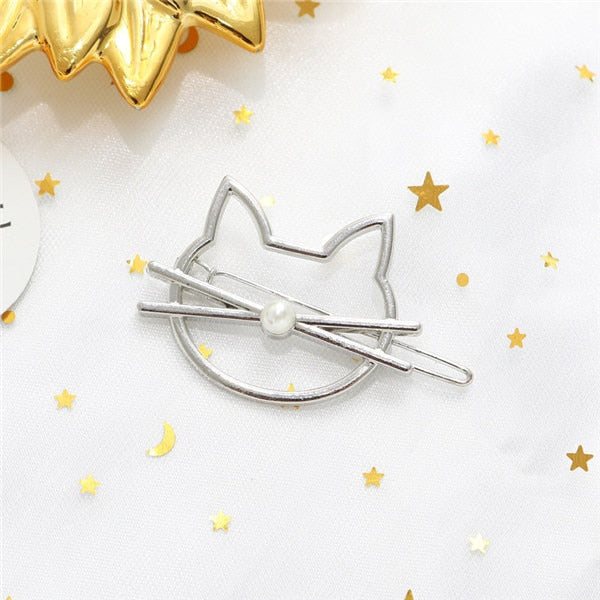 Metal Cat Hair Clip - Silver - Cat hair clips