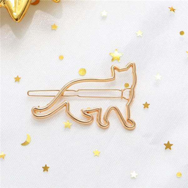 Metal Cat Hair Clip - Golden - Cat hair clips