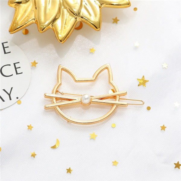 Metal Cat Hair Clip - Gold - Cat hair clips