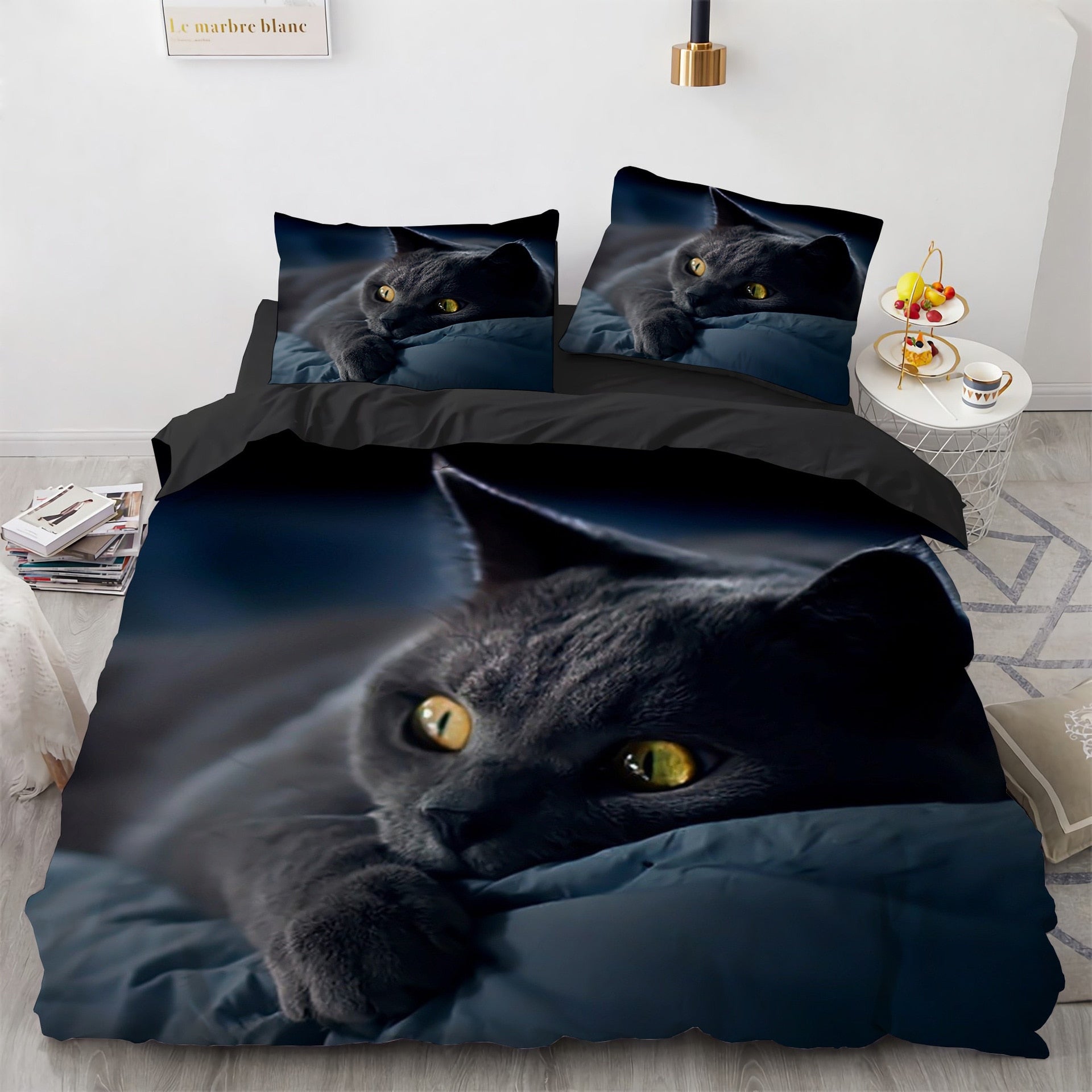 Midnight Cat Duvet Cover - Lay / 70x133cm 2pcs