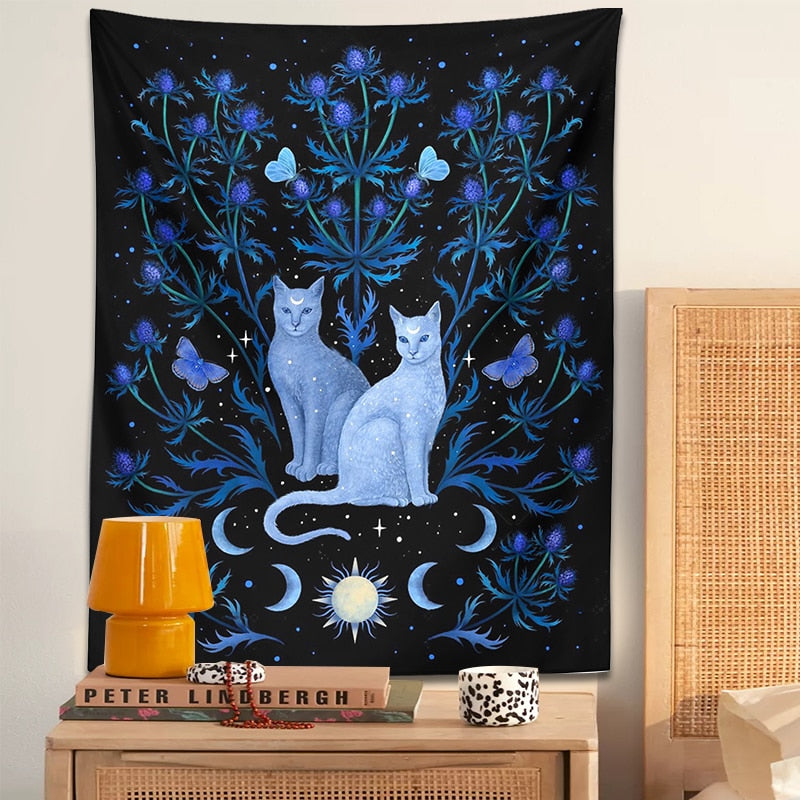 Midnight Cat Tapestry - Cat Tapestry