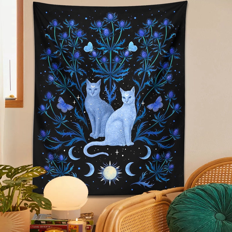 Midnight Cat Tapestry - Cat Tapestry