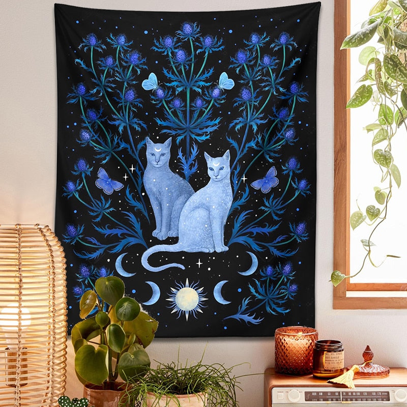 Midnight Cat Tapestry - Cat Tapestry