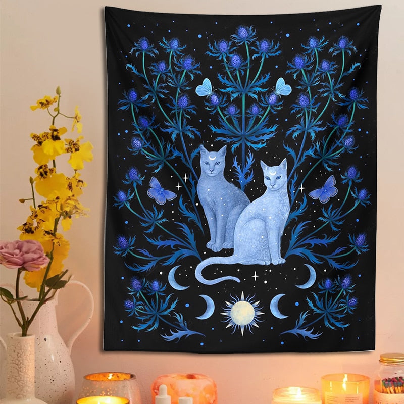 Midnight Cat Tapestry - Cat Tapestry