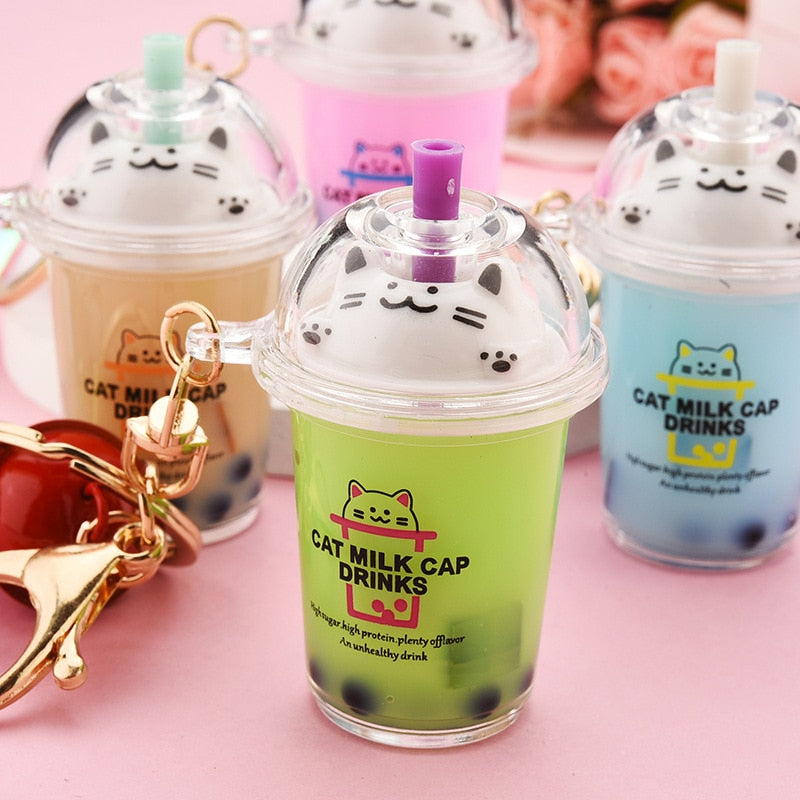Milktea Cat Keychain - Cat Keychains