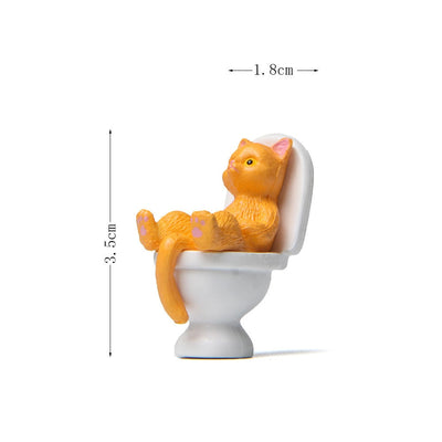 Miniature Cat Figurine - Yellow
