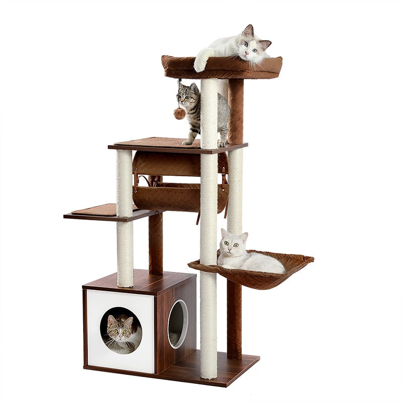 Modern Cat Tree - Brown / United States