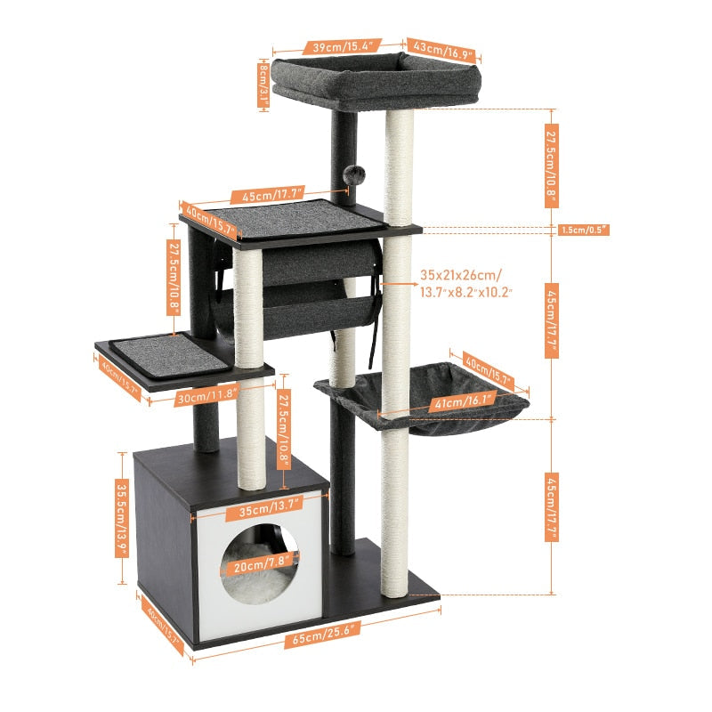 Modern Cat Tree - Grey / United States