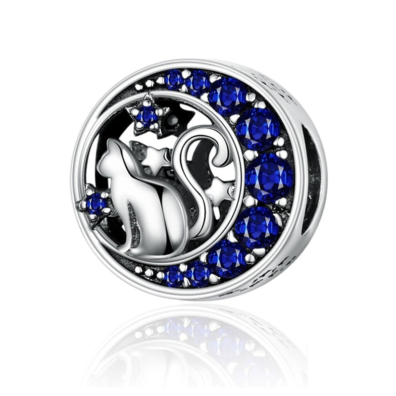 Moon and Cat Charm - Cat charms