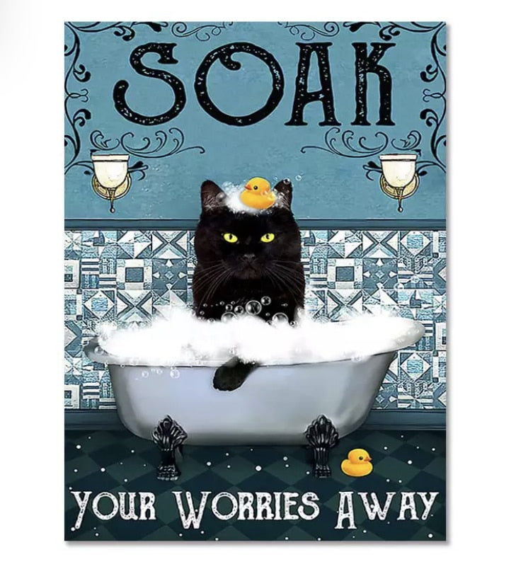 Motivational Cat Posters - 13x18cm No Frame / Blue - Cat
