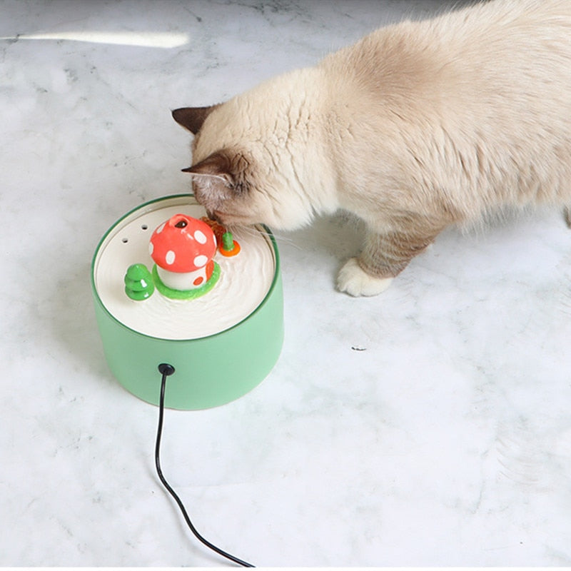 Mushroom Cat Water Fountain - Cat water fountain