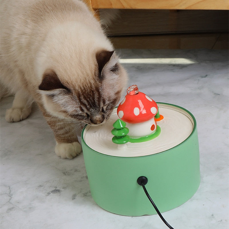Mushroom Cat Water Fountain - Cat water fountain