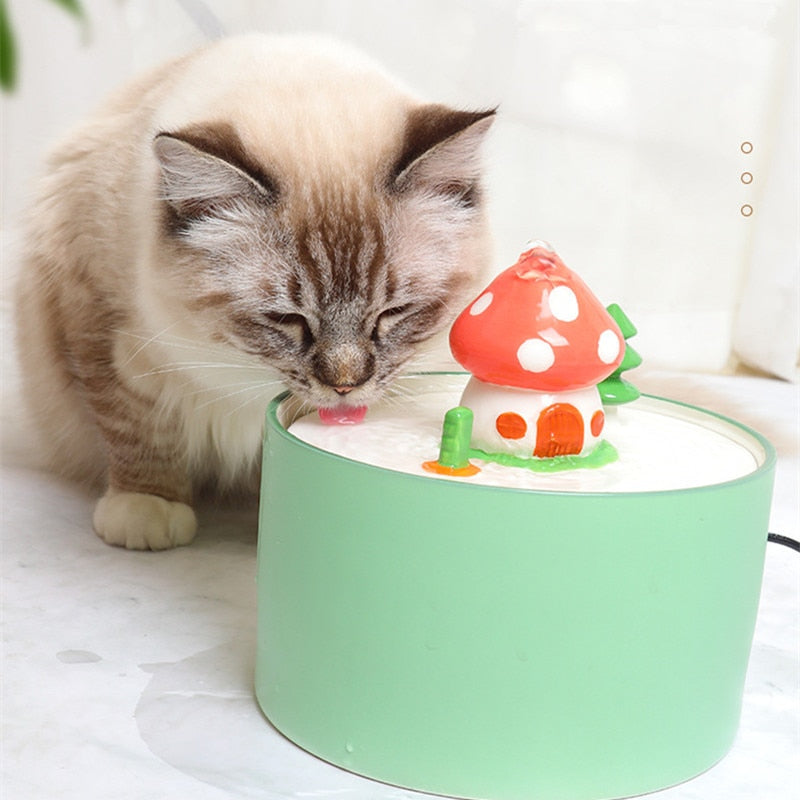 Mushroom Cat Water Fountain - Cat water fountain