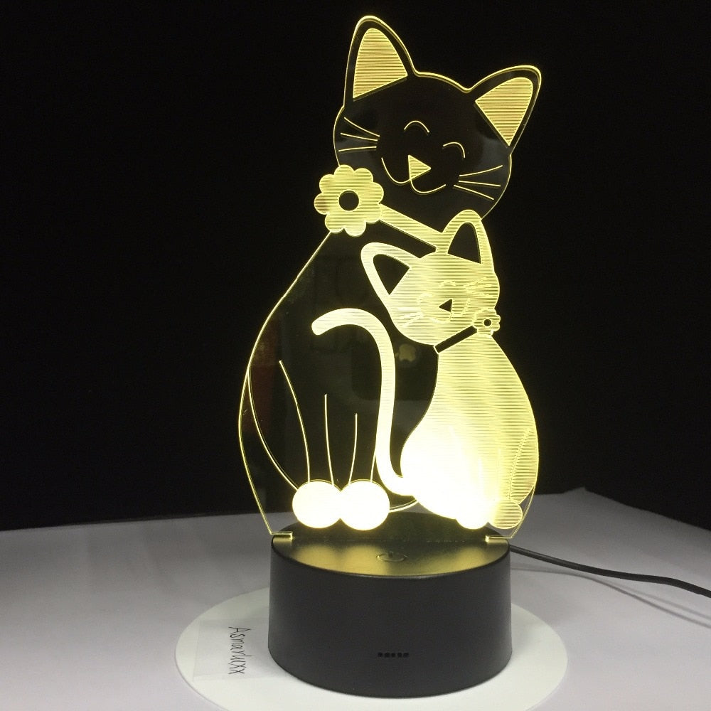 Neon Cat Night Light