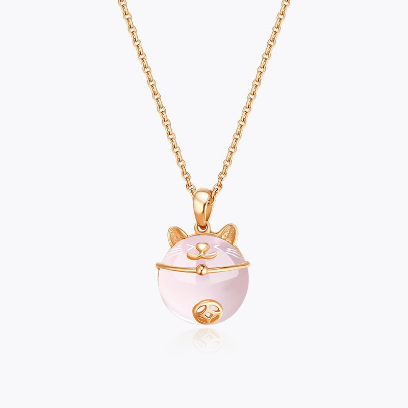 Opal Cat Necklace - Cat necklace