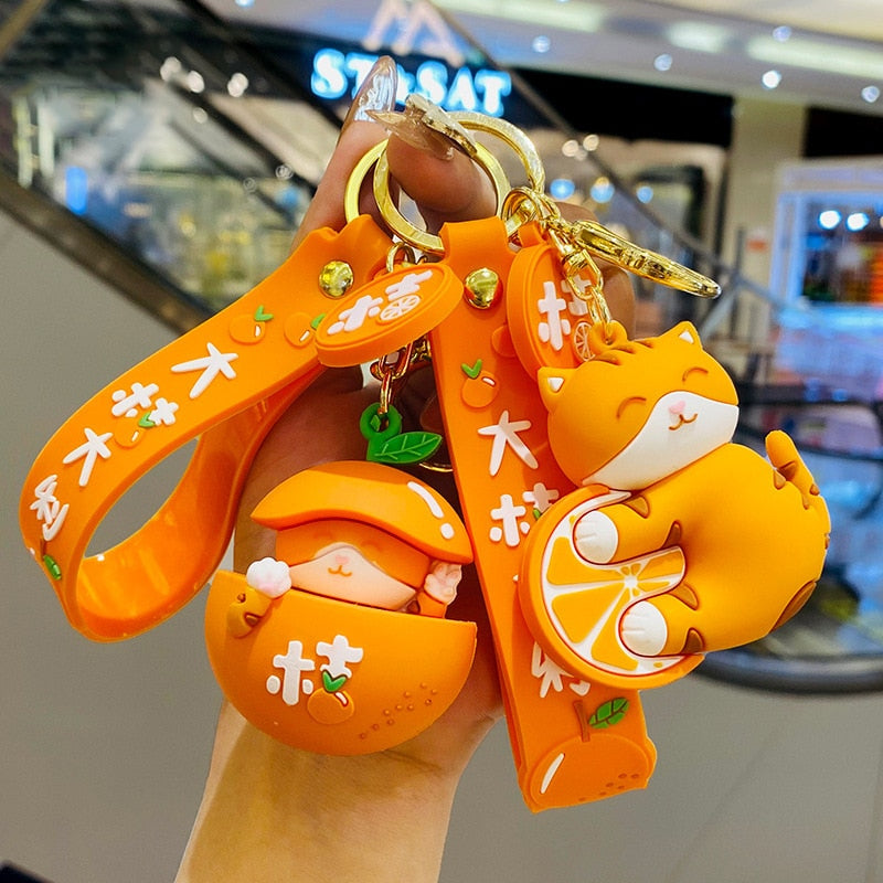 Orange Cat Keychain - Cat Keychains