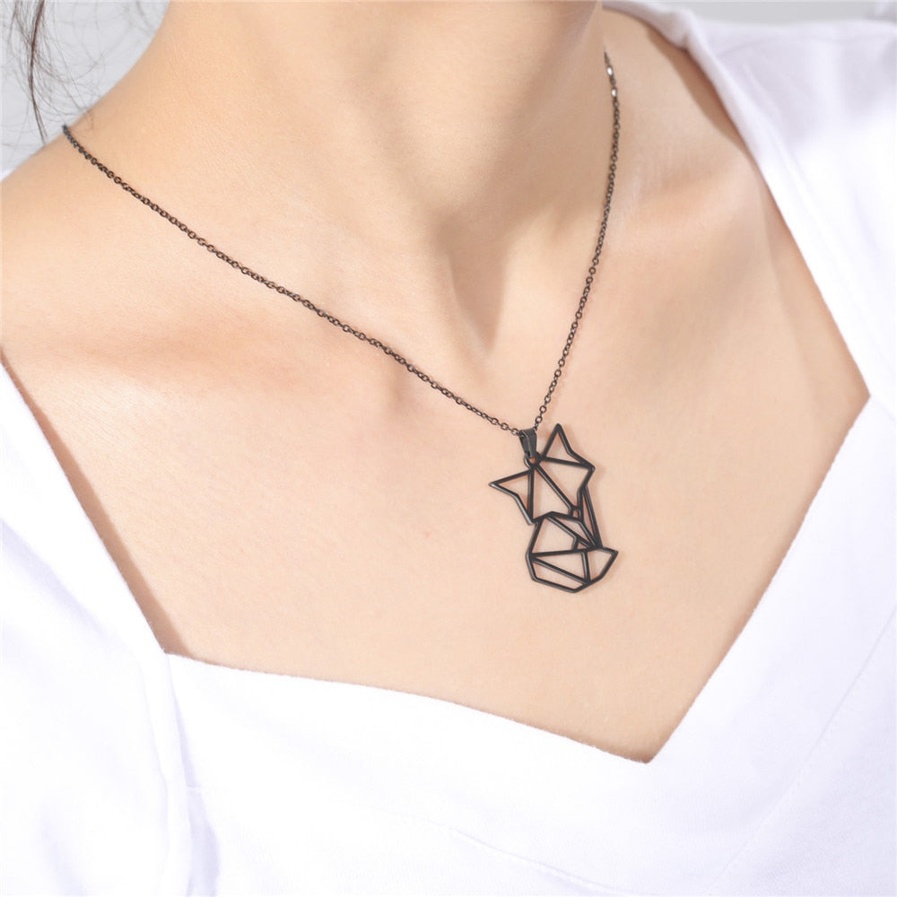 Origami Cat Necklace - Cat necklace