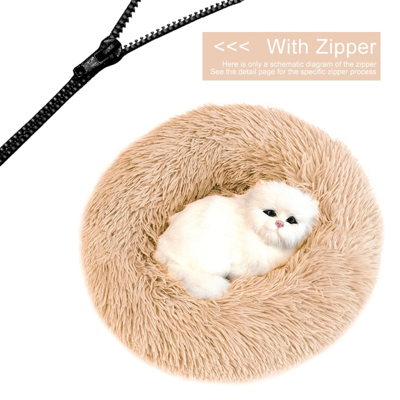 Orthopedic Cat Bed - Beige / 50cm