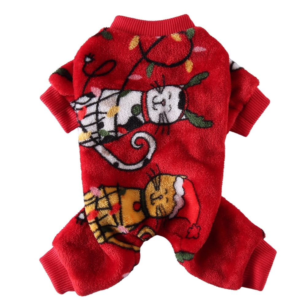 Pajamas for Cats Christmas - Red / S - Pajamas for Cats