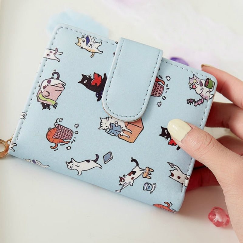 Pastel Cat Purse - Blue - Cat purse