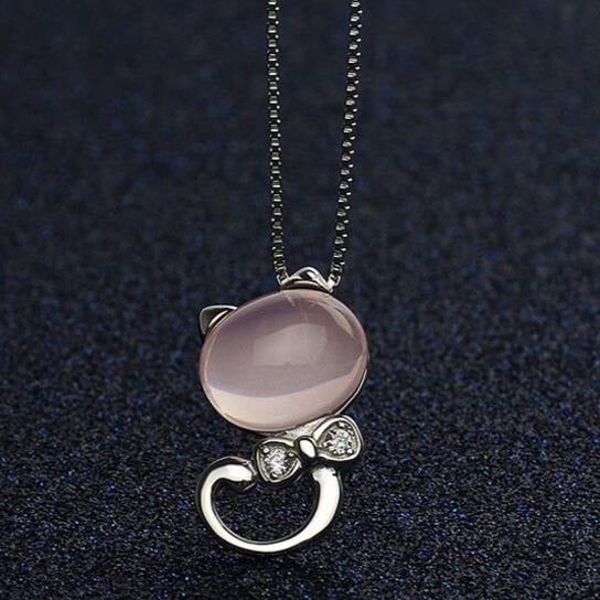 Pearl Cat Necklace - Cat necklace
