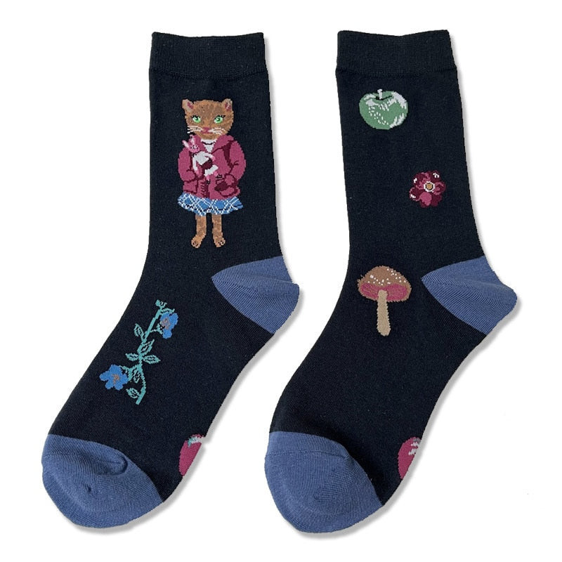 Pete the Cat Socks - Black-Blue / One Size - Cat Socks