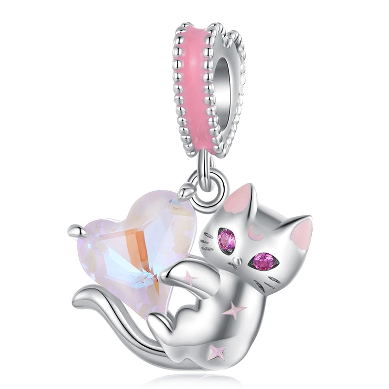 Pink Cat Charm - Cat charms