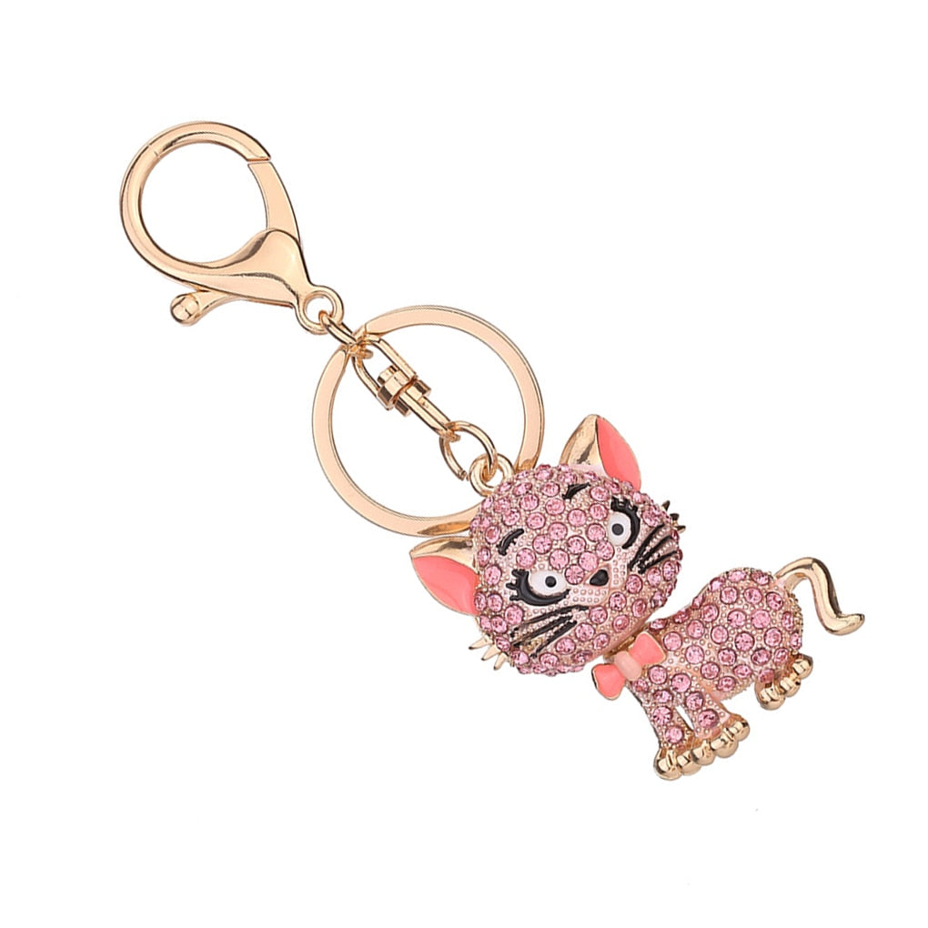 Pink Cat Keychain - Cat Keychains