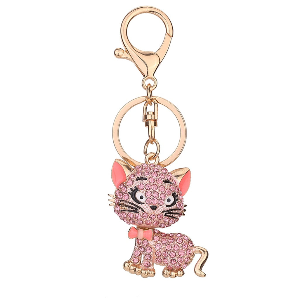 Pink Cat Keychain - Cat Keychains
