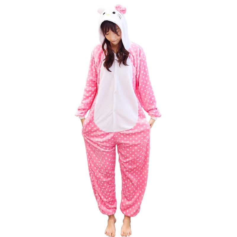 Pink Cat Kigurumi - Pink / S Height 142-152cm - Cat pajamas