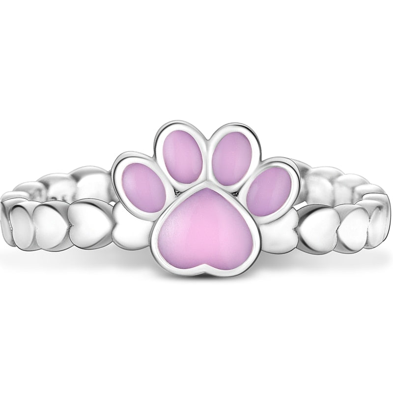 Pink Paw Cat Ring - cat rings