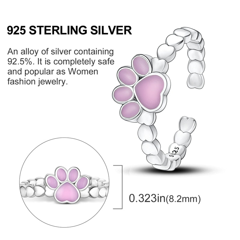 Pink Paw Cat Ring - cat rings