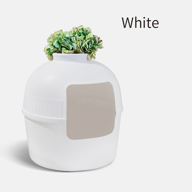 Plant Cat Litter Box - White - Cat litter Box