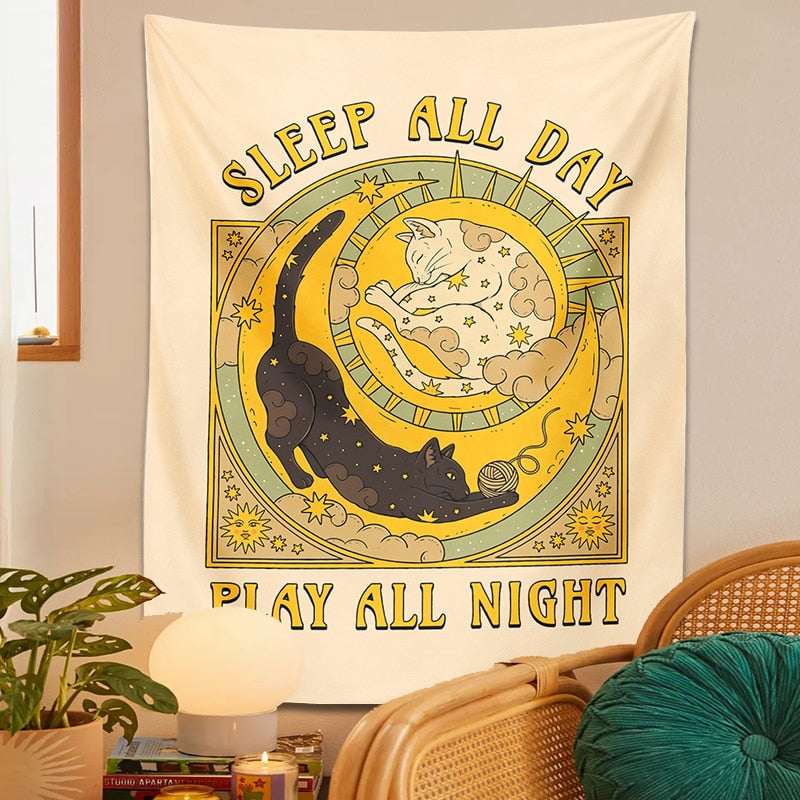 Playful Cat Tapestry - Cat Tapestry