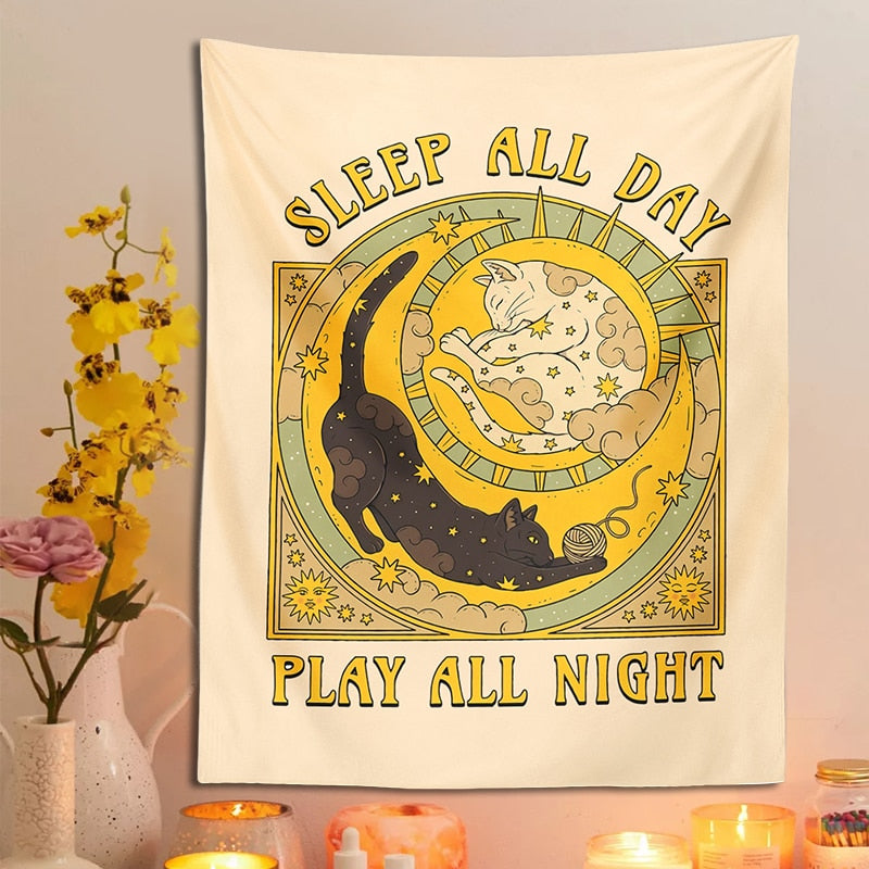 Playful Cat Tapestry - Cat Tapestry