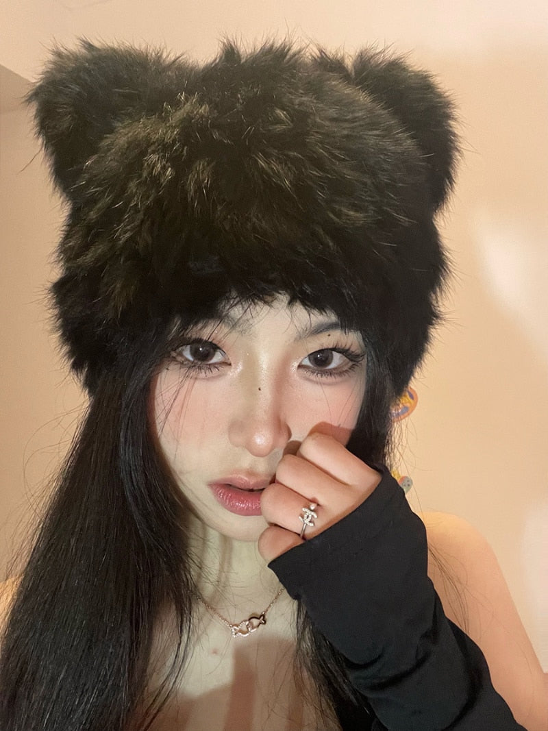 Plush cat beanie - Cat beanie
