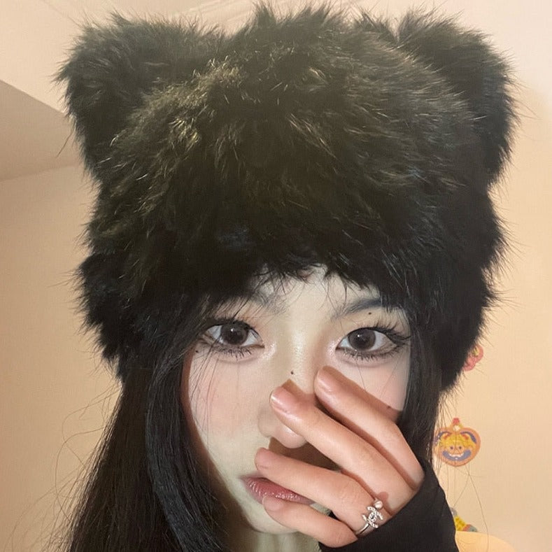 Plush cat beanie - Cat beanie