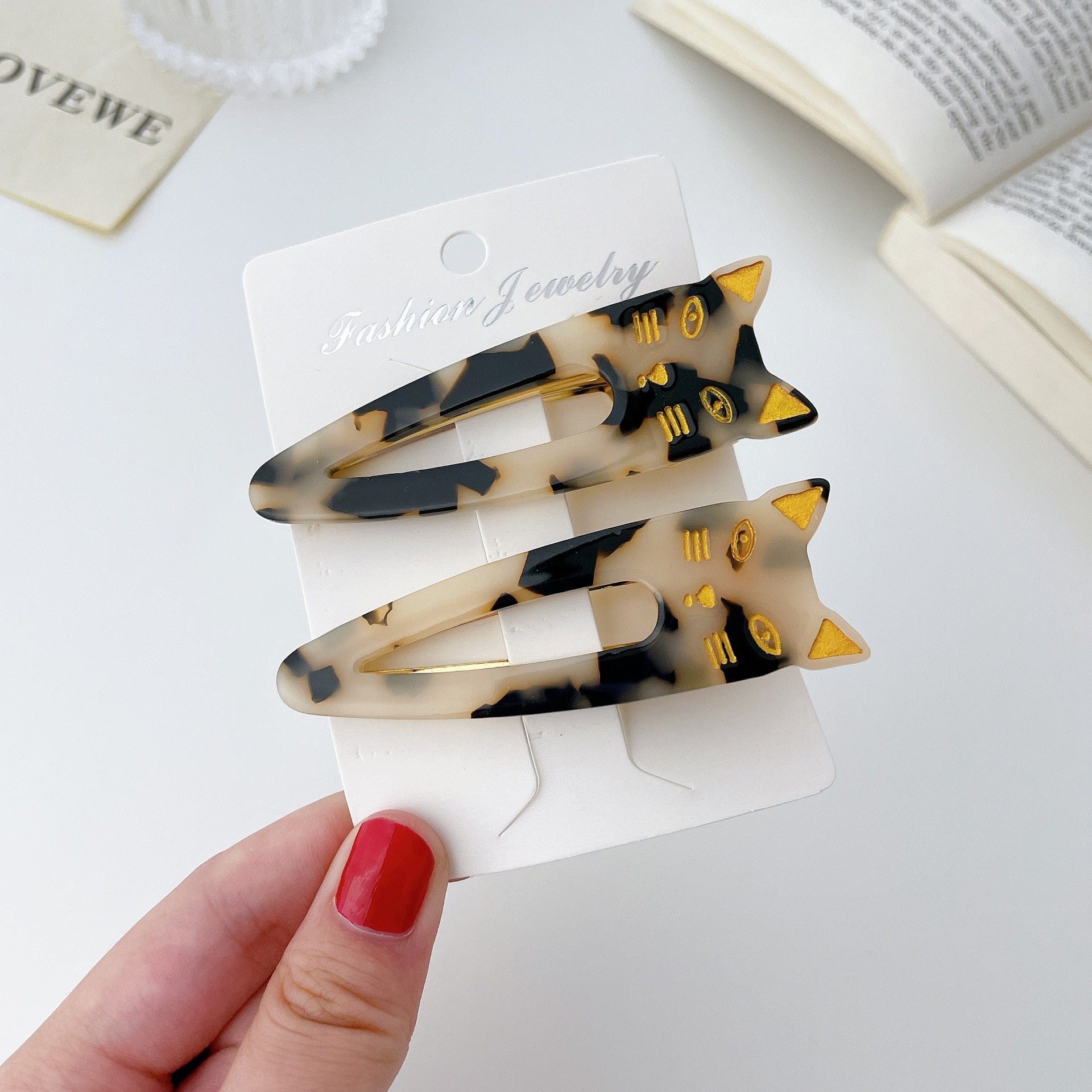 Pretty Cat Hair Clip - Black - Cat hair clips