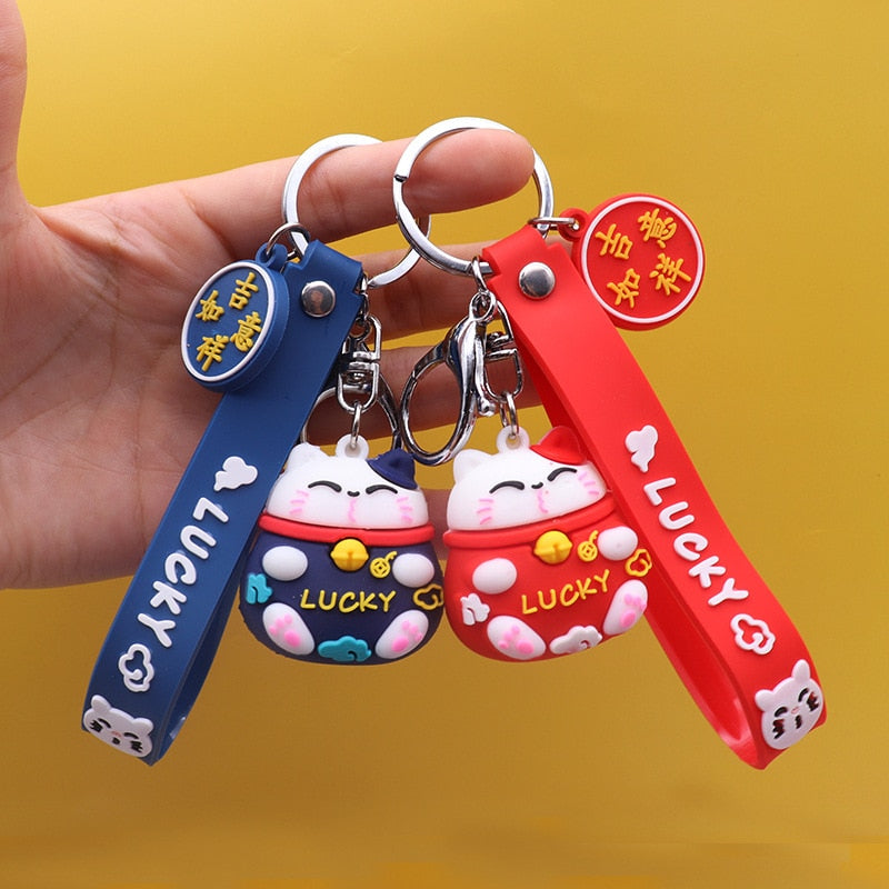 Pretty Lucky Cat Keychain - Cat Keychains